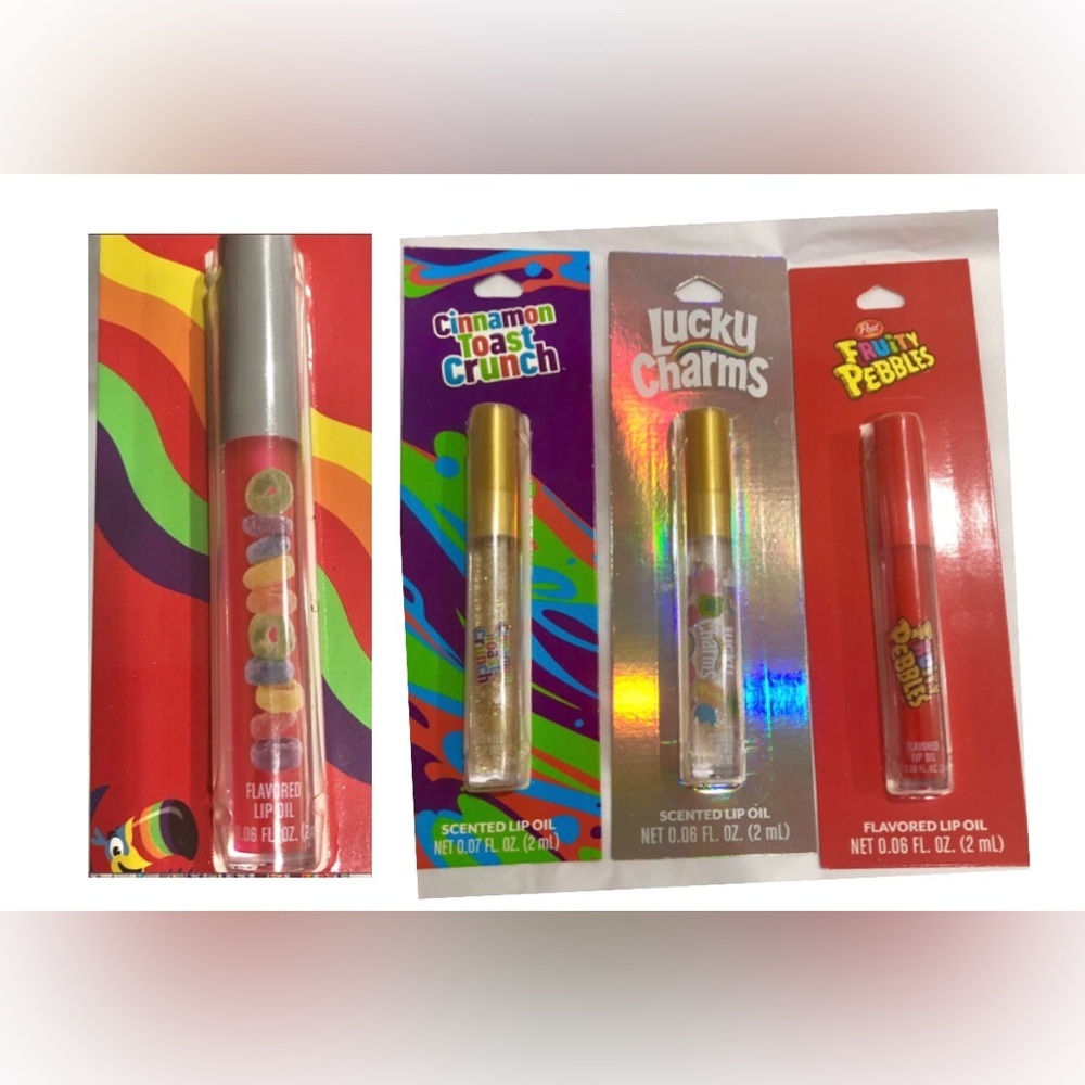 2pack Breakfast Cereal flavored scented lip oils in 4‎ delicious flavors new